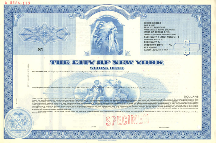 City of New York Serial Bond